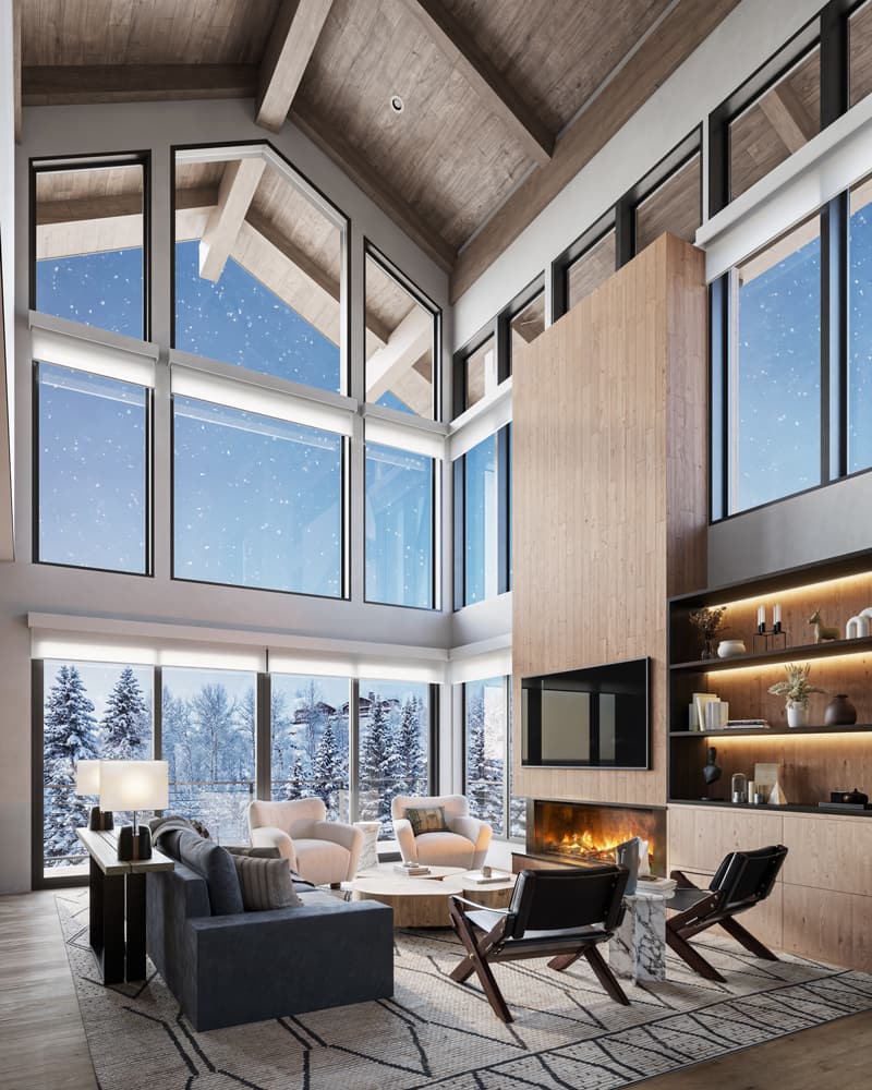 Duplex living area rendering